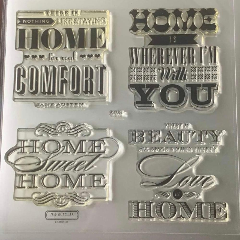 Clear Home Sentiment Stamp Set - Decorative Clear Stamps in Clear